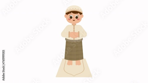 Muslim Boy Praying Animation