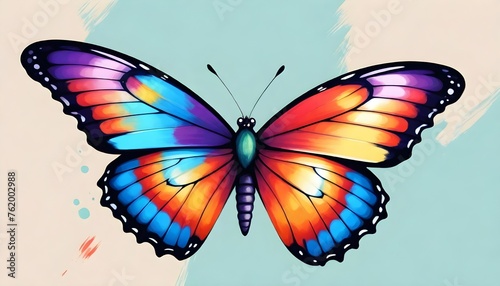 Beautiful and colourful butterfly with colorful background  © Muhammad