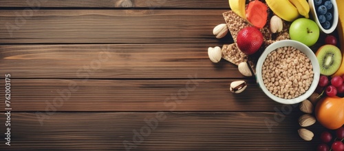 Fresh Organic Produce Displayed on Rustic Wooden Table for Healthy Eating Concept