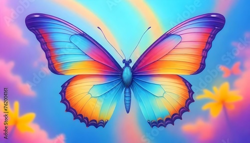 Beautiful and colourful butterfly with colorful background 