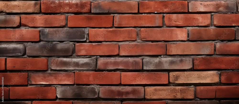 Obraz premium A single red brick standing out on a brick wall