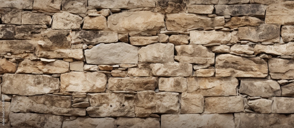Rustic Stone Wall Texture Background in Warm Earthy Tones for Interior Design Projects
