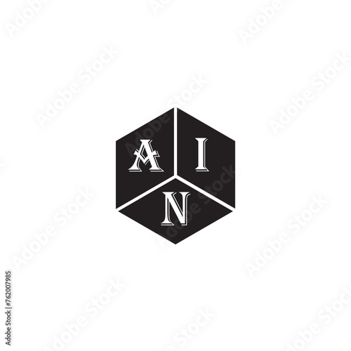 AIN letter logo design on white background. AIN creative initials letter logo concept. AIN letter design.
 photo