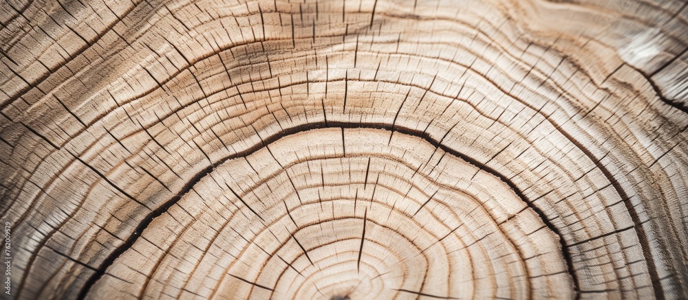 Naklejka premium Close-up of Tree Trunk Showing Wood Cross Section