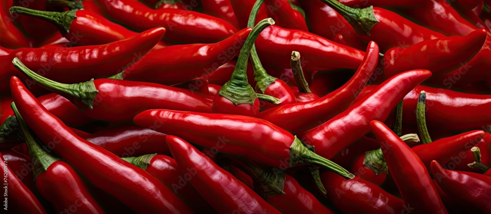 Red peppers in a pile
