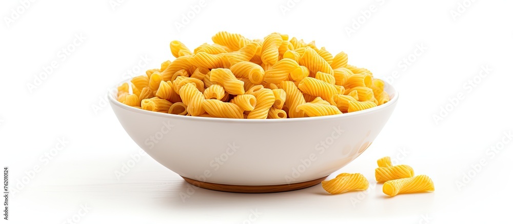 A bowl of spaghetti on colorful background A bowl of spaghetti on colorful background