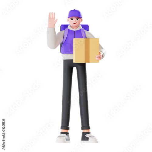 delivery man 3d illustration