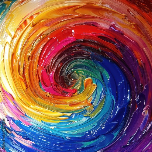 Abstract background of colorful paint. The rotation of the whirlpool of colored smoke. Abstract background