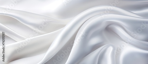 Soft white silk fabric close-up