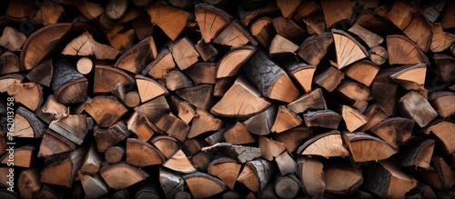 A pile of timber on a dark backdrop