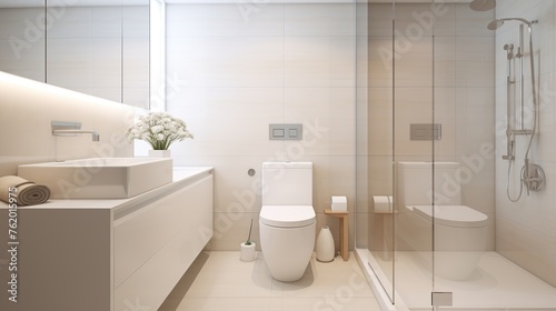 modern toilet and clean white bathroom