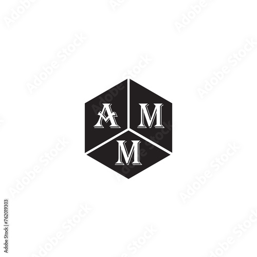 AMM letter logo design on white background. AMM creative initials letter logo concept. AMM letter design.
 photo