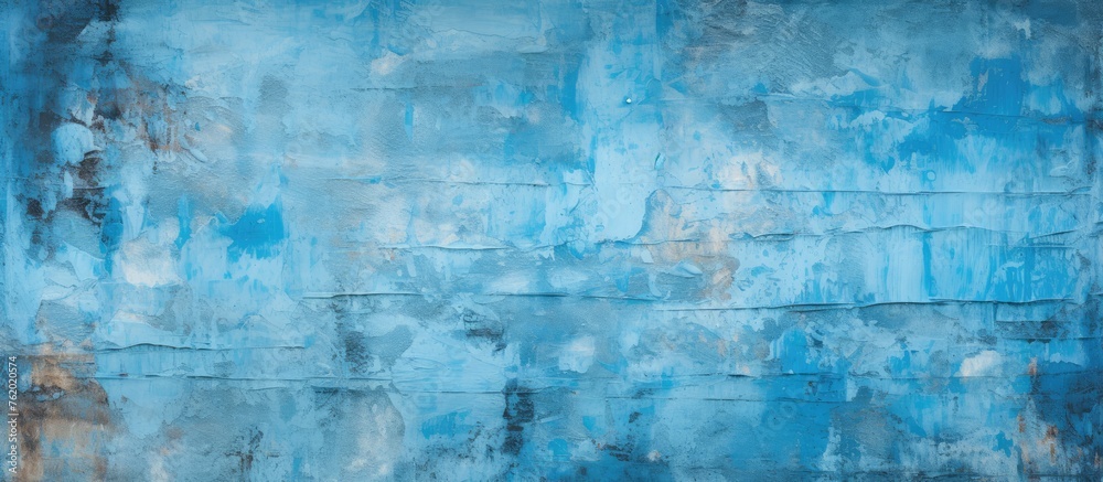 Abstract Painted Texture on Blue Wall