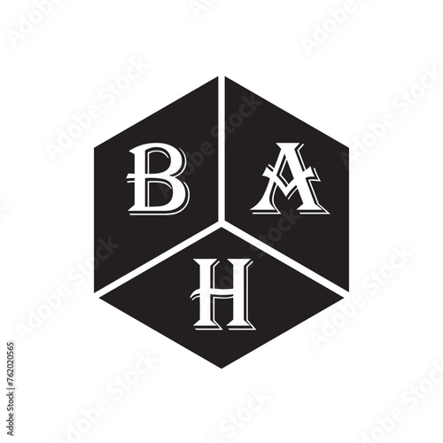 BAH letter logo design on white background. BAH creative initials letter logo concept. BAH letter design.
