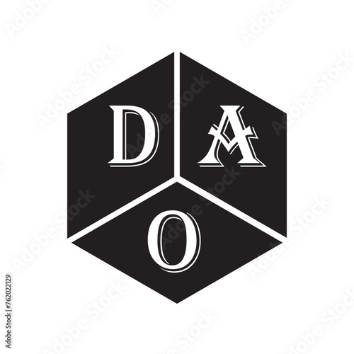 PrintDAO letter logo design on white background. DAO creative initials letter logo concept. DAO letter design.
