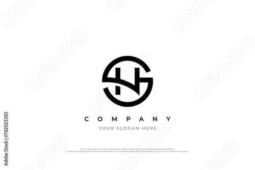 Initial Letter HS or SH Logo Design
