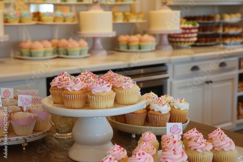 Warmth of homemade goodness: Festive cupcake delight in a cozy kitchen atmosphere.