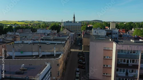 Beautiful Old Town Zabkowice Slaskie Aerial View Poland photo