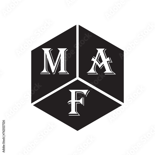 MAF letter logo design on white background. MAF creative initials letter logo concept. MAF letter design.
 photo