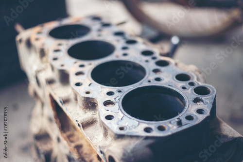 Wallpaper Mural Mechanic tools engineering equipment car auto repair shop with copy space. Blurred background mechanical service. Heavy screw grungy rusted wrenches dirty screwdriver object. Industrial hardware set Torontodigital.ca