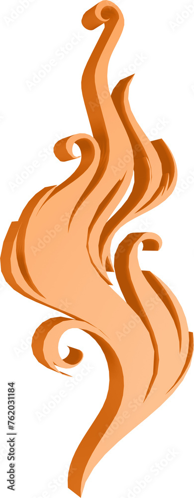 3D illustration render of abstract fire symbol of different shapes and colors on a transparent background 3D illustration render of abstract fire symbol of different shapes and colors on a transparent background