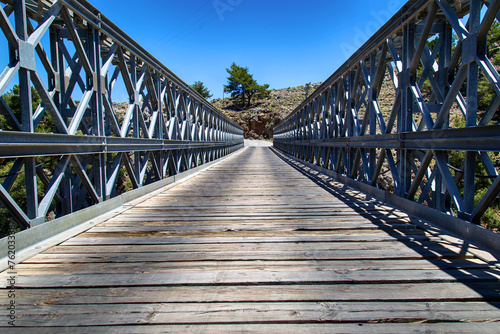 Metal Bridge over the Aradena Canyon on the island of Crete (Greece) photo