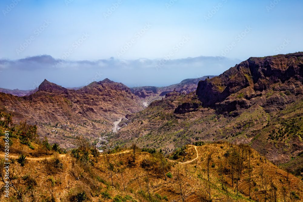Mountain landscape, Island Santiago, Cape Verde, Cabo Verde, Africa.