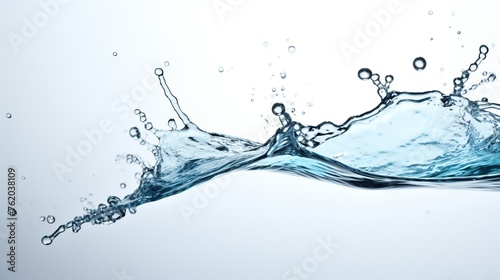water splash forming water waves isolated white background