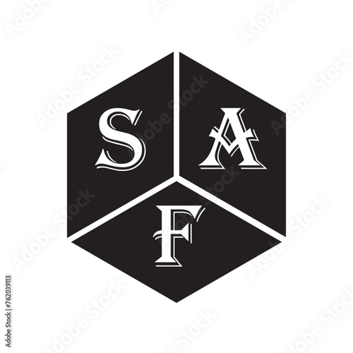SAF letter logo design on white background. SAF creative initials letter logo concept. SAF letter design.
 photo