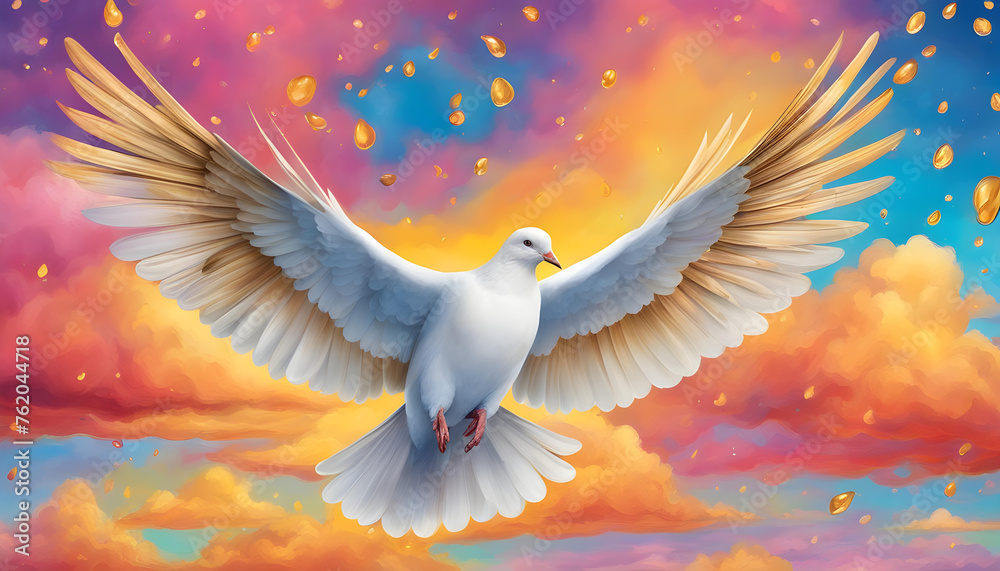 Fototapeta premium dove in the sky