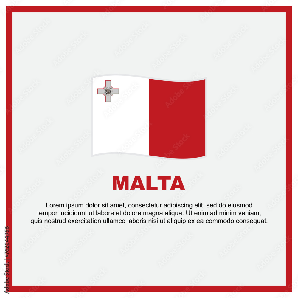 Malta Flag Background Design Template. Malta Independence Day Banner Social Media Post. Malta Banner