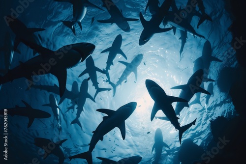 The Intensity of a Shark Feeding Frenzy photo