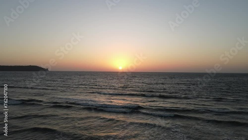 An Aerial shot of Sunset at Miramar Beach in Panjim, Goa, India
 photo