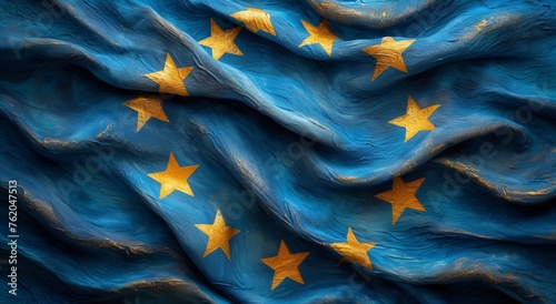 european union silk flag abstract