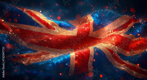 Great Britain red and blue abstract flag photo