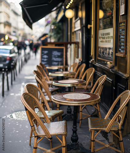 cafe tables and chairs in Paris © ramona