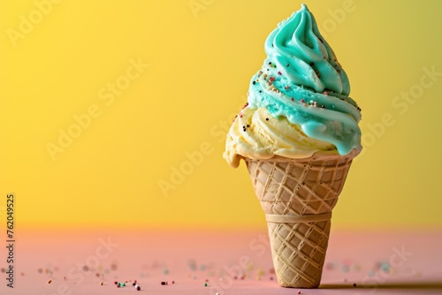 Sundae Sprinkle Bliss - Soft-serve ice cream cone with colorful sprinkles