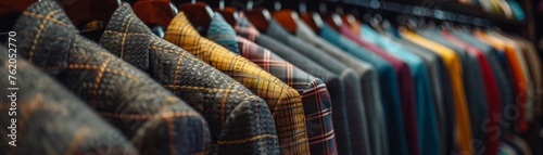 Sophisticated suits and ties in a mens wear section highlighting quality and fashion photo