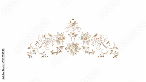 Ornamental Floral Pattern on White Background