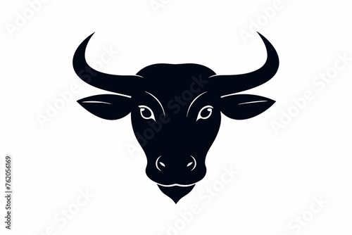  Bull head silhouette vector art illustration
