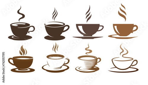 Collection of Coffee Cups  Logo Vector Symbol Design Icons  Illustration
