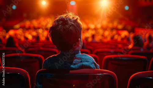 A woman and a child are sitting in a theater watching a performance © terra.incognita