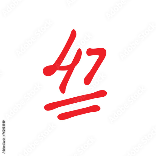 47 points test score vector illustration