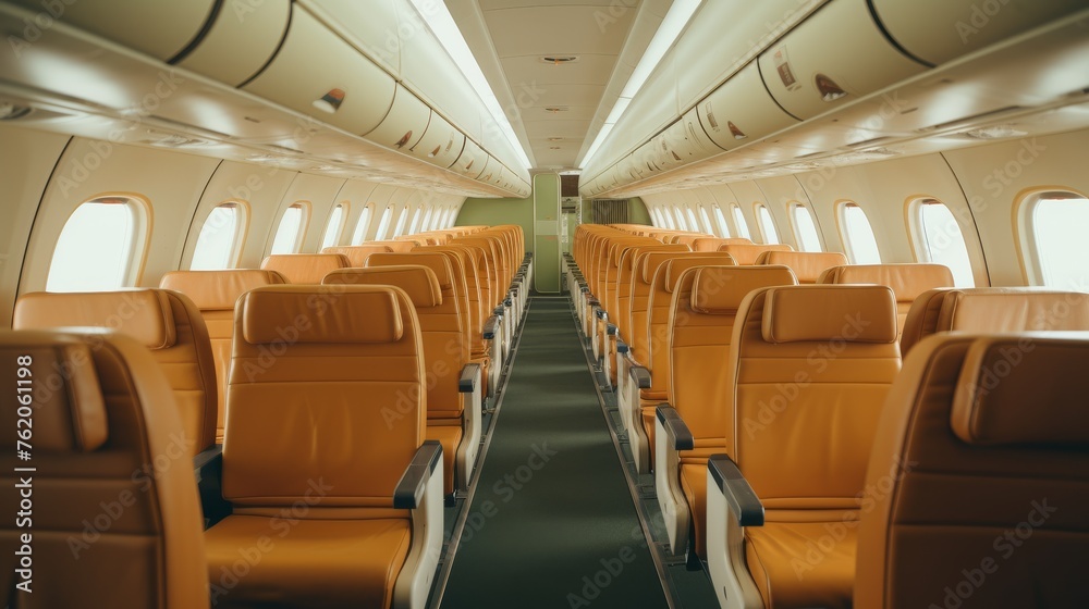 Rows of Seats Inside Airplane