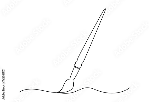 Paintbrush one continuous line drawing vector illustration. Pro vector © Yasmin