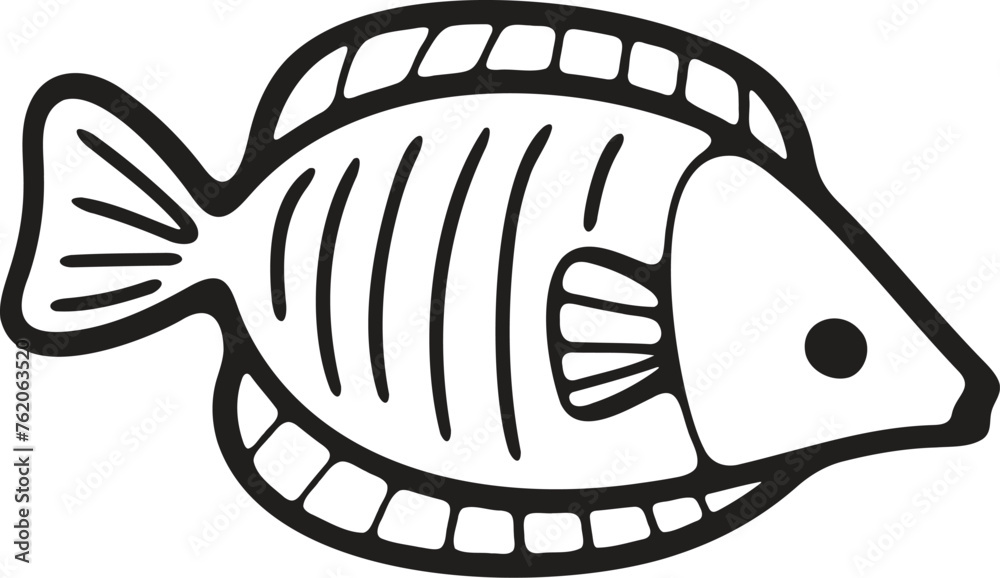 Hand Drawn deep sea fish in flat style Hand Drawn deep sea fish in flat style