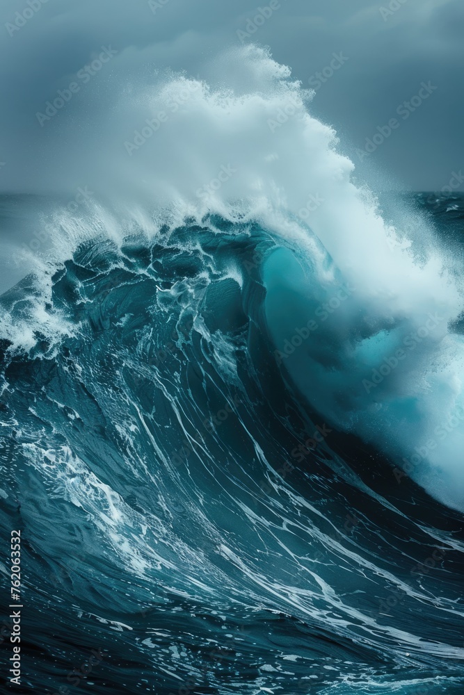 ocean heavy wave splashing in sea