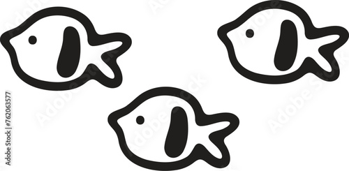 Hand Drawn deep sea fish in flat style