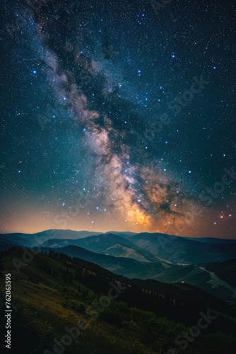 starry night sky with milky way © David Kreuzberg