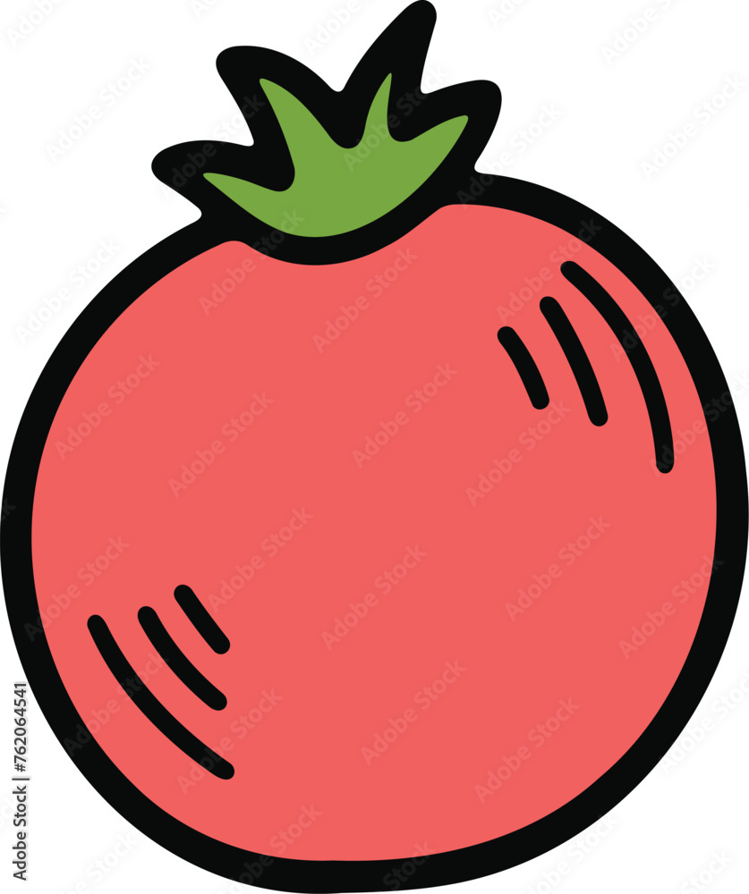 Hand Drawn tomato in flat style